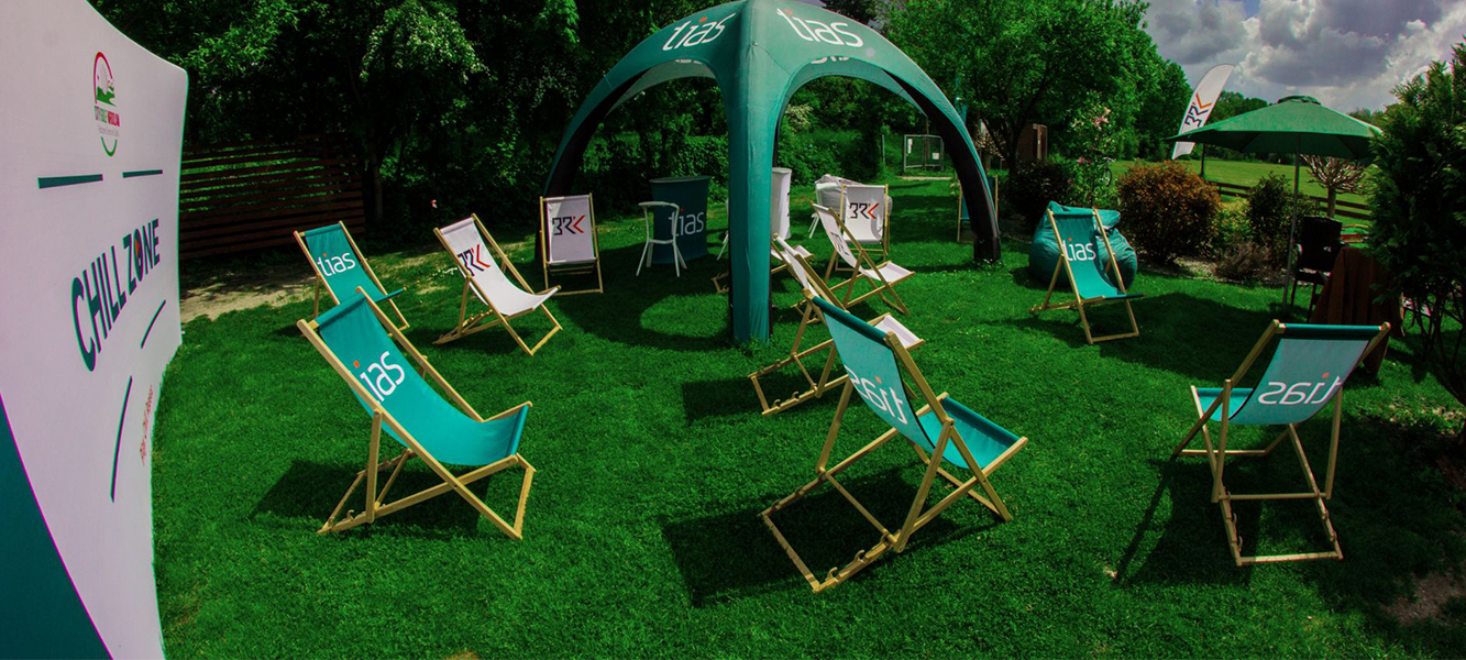 Chaise longue avec logo événement utilisation