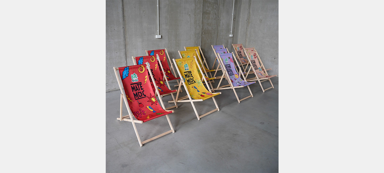 Chaise longue imprimée festival