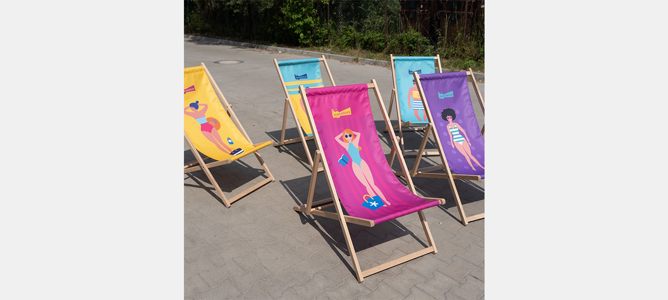 Chaise longue logo bar de plage