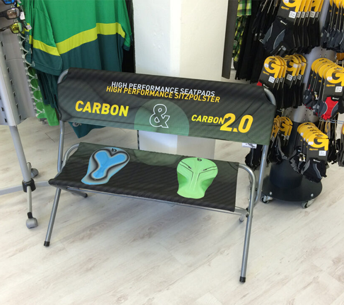 Banc pliable avec logo